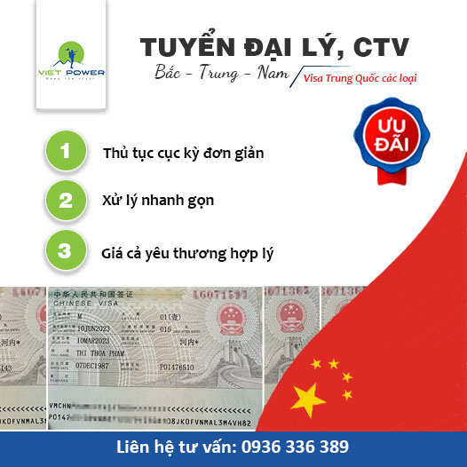 Tuyển Đại lý, Công tác viên Bắc - Trung - Nam mảng visa Trung Quốc